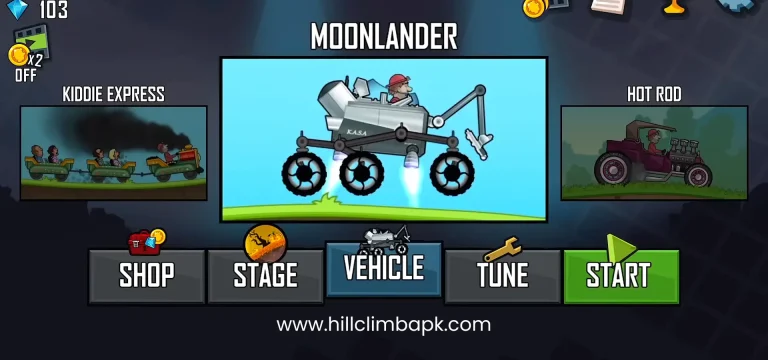 Hill Climb Racing Best Cars for Each Map 6 moonlander- hill climb racing best cars